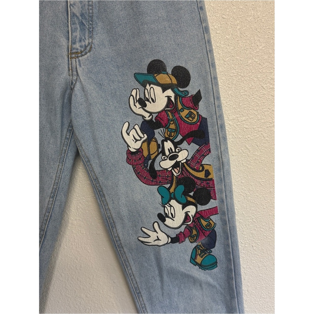 VTG 90s Disney Jerry Leigh Light Waisted‎ Mom Jeans Size 26 Mickey Minnie Goofy - Picture 4 of 10